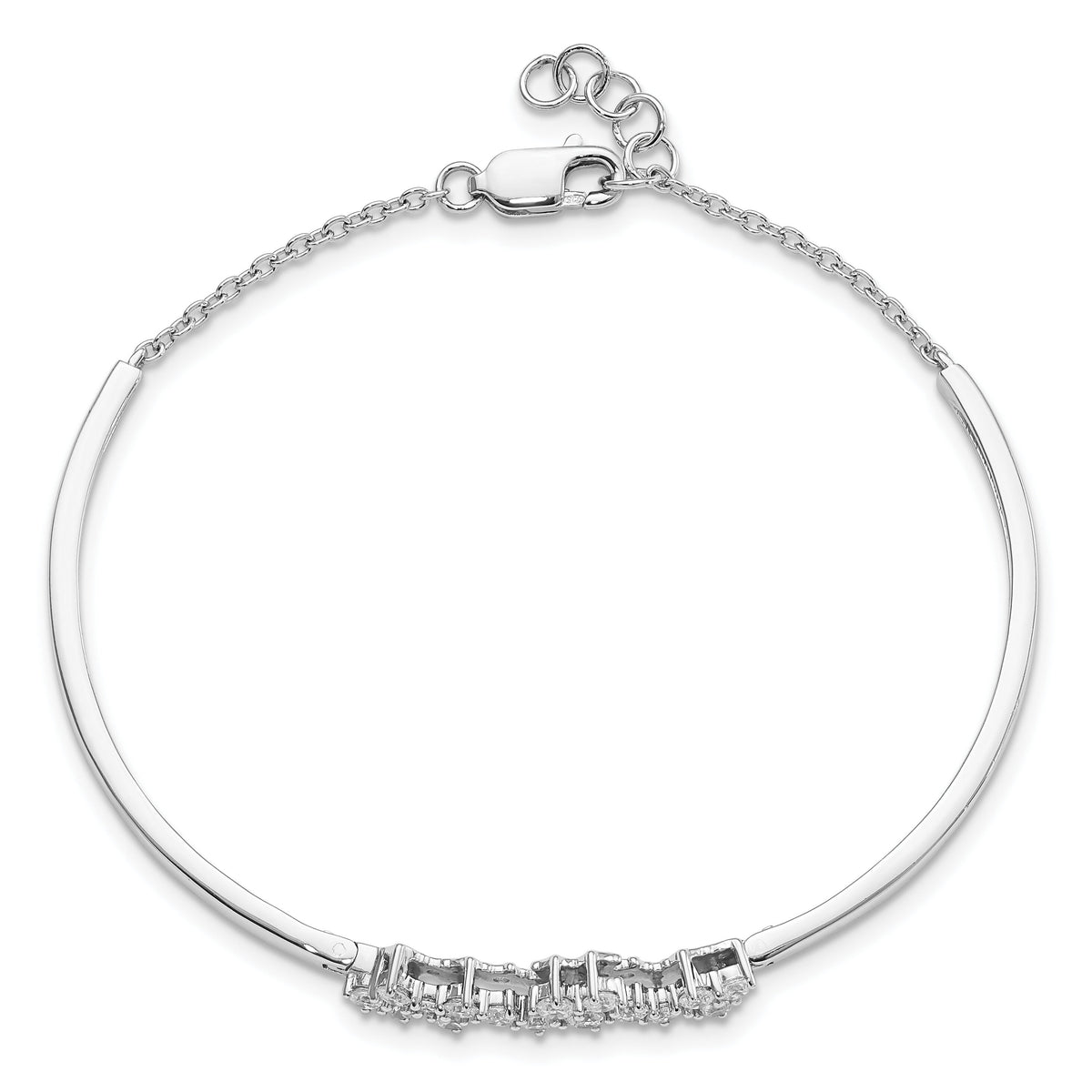 14k White Gold Diamond Bangle Bracelet-BM8397-100-WA