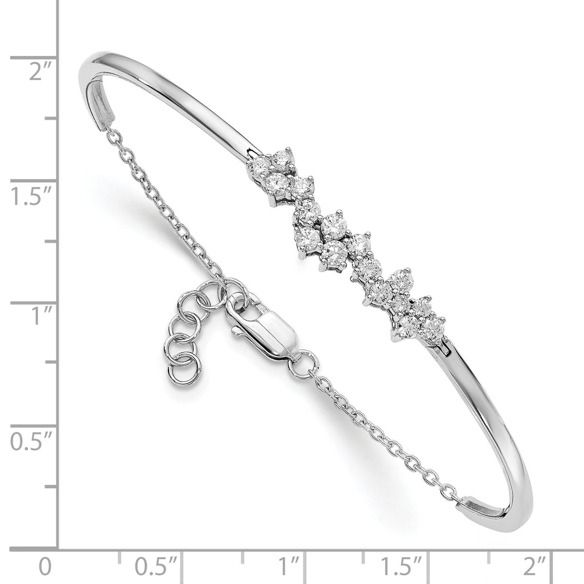 14k White Gold Diamond Bangle Bracelet-BM8397-100-WA