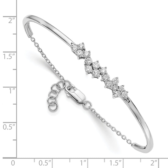 14k White Gold Diamond Bangle Bracelet-BM8397-100-WA