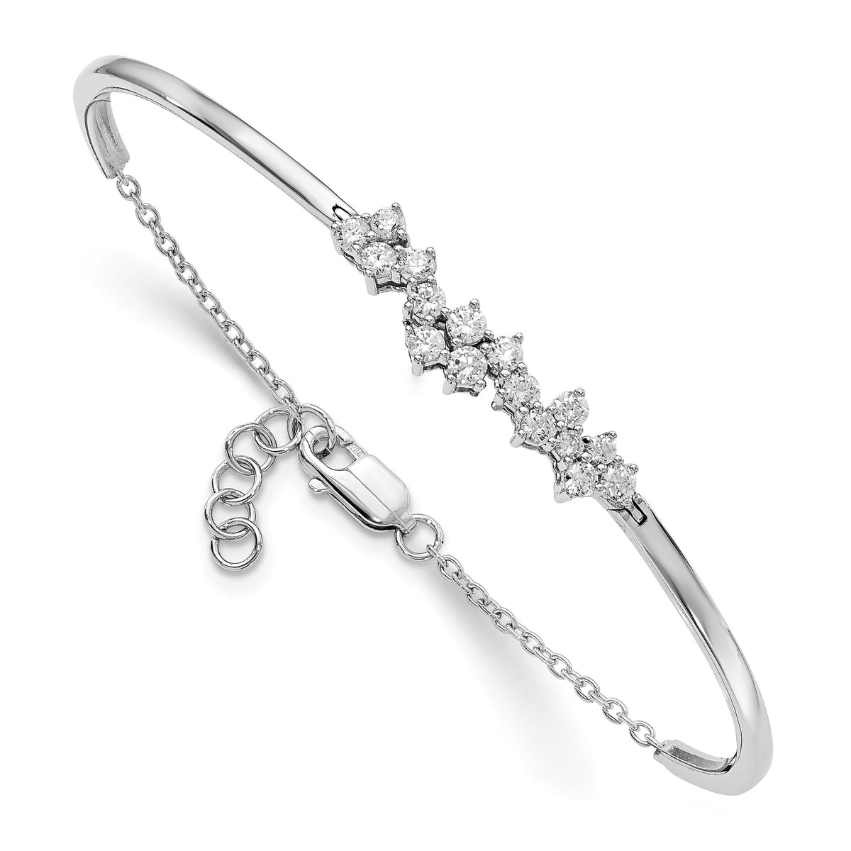 14k White Gold Diamond Bangle Bracelet-BM8397-100-WA