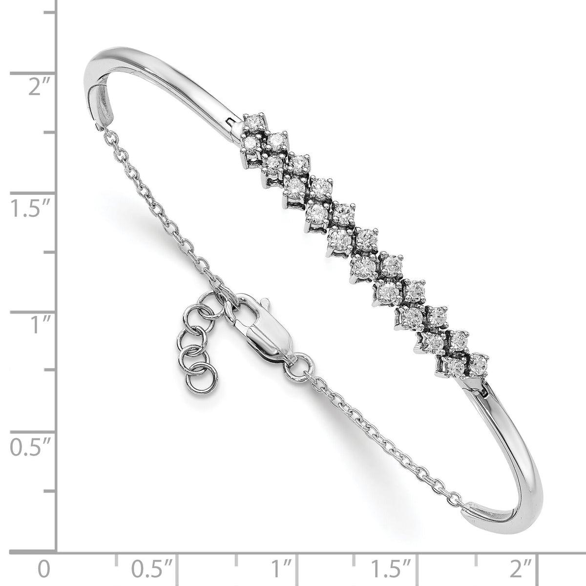 14k White Gold Diamond Bangle Bracelet-BM8398-075-WA