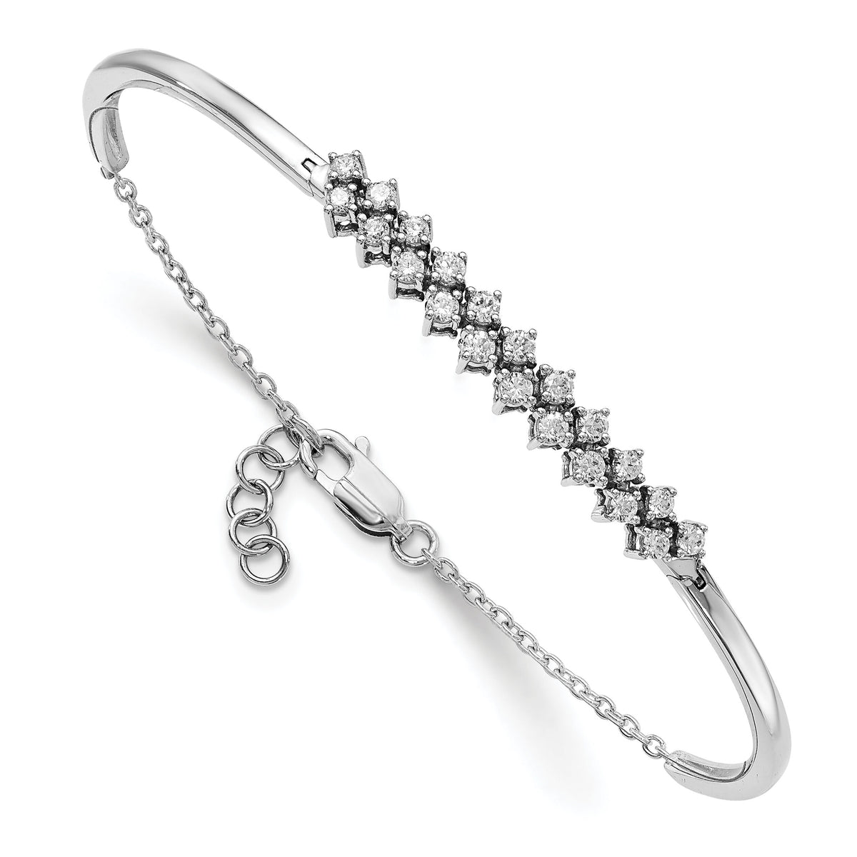 14k White Gold Diamond Bangle Bracelet-BM8398-075-WA