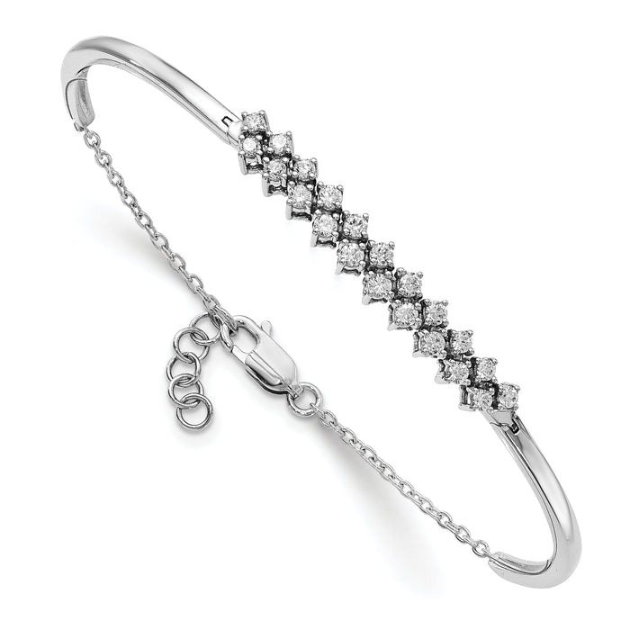 14k White Gold Diamond Bangle Bracelet-BM8398-075-WA