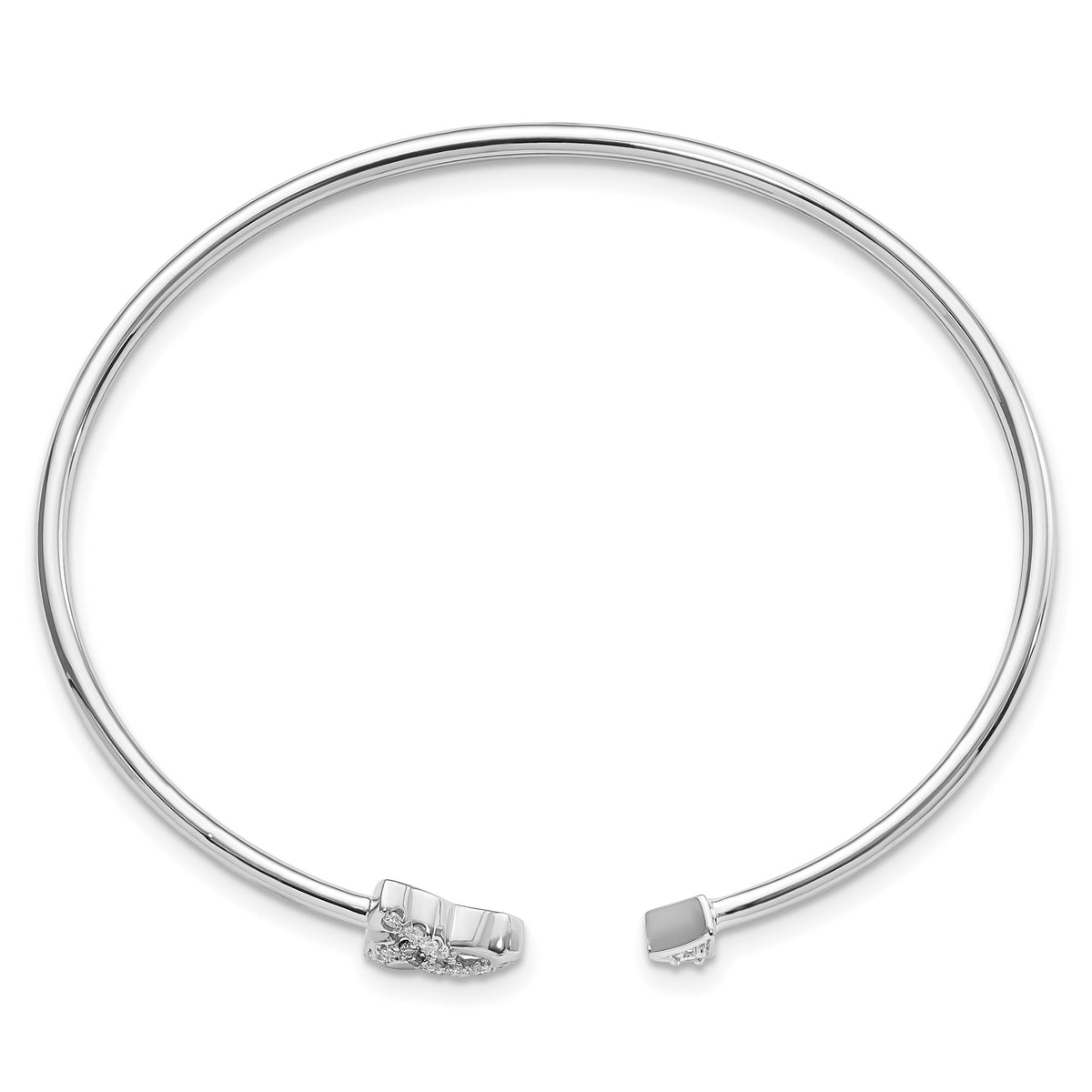 14k White Gold Diamond Celtic Knot Cuff Bangle-BM8400-018-WA