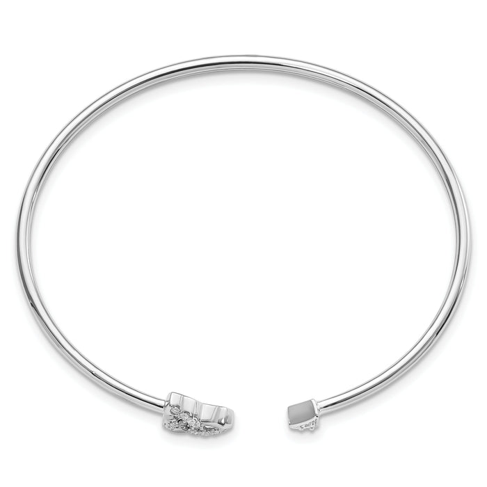 14k White Gold Diamond Celtic Knot Cuff Bangle-BM8400-018-WA
