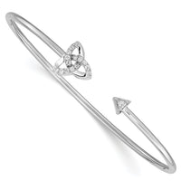 14k White Gold Diamond Celtic Knot Cuff Bangle-BM8400-018-WA