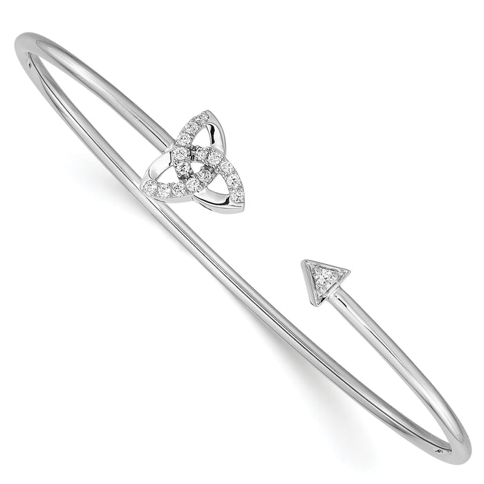 14k White Gold Diamond Celtic Knot Cuff Bangle-BM8400-018-WA