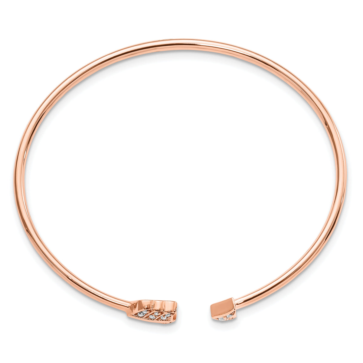 14k Rose Gold Diamond Arrow Cuff Bangle-BM8401-011-RA