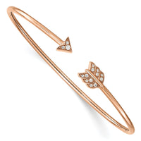 14k Rose Gold Diamond Arrow Cuff Bangle-BM8401-011-RA