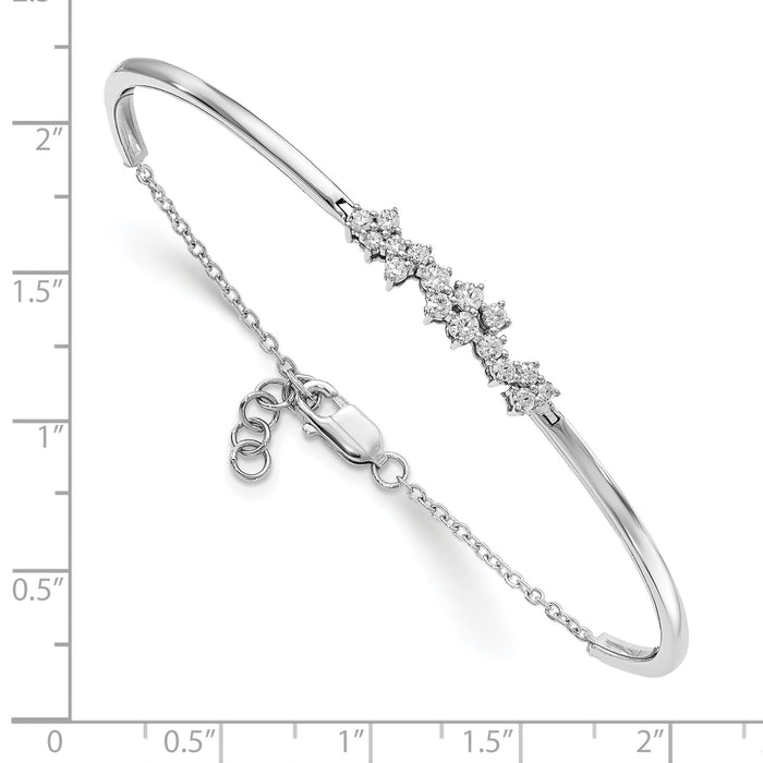 14k White Gold Diamond Bangle Bracelet-BM8402-050-WA