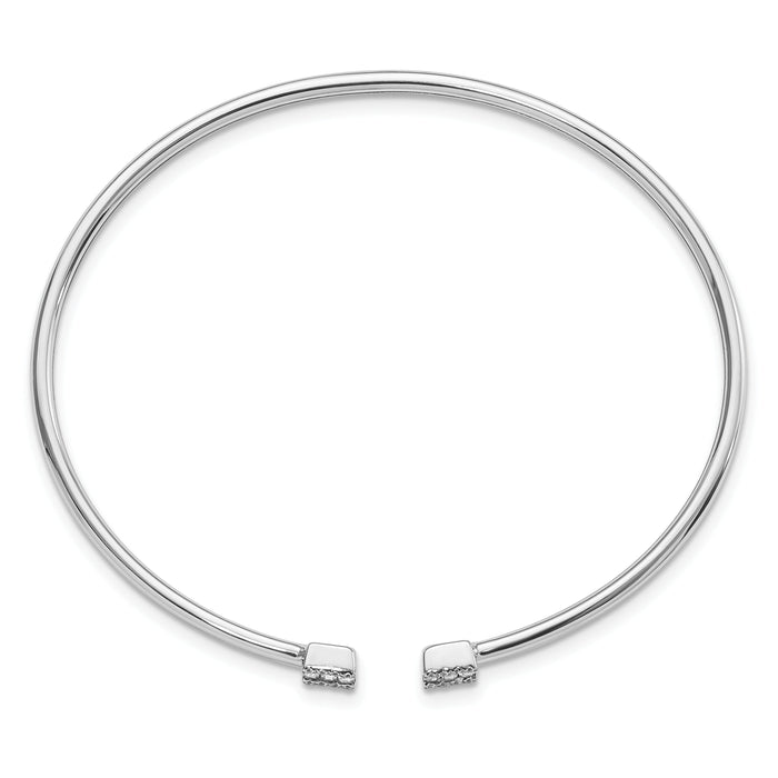 14k White Gold Diamond Cuff Bangle-BM8403-025-WA