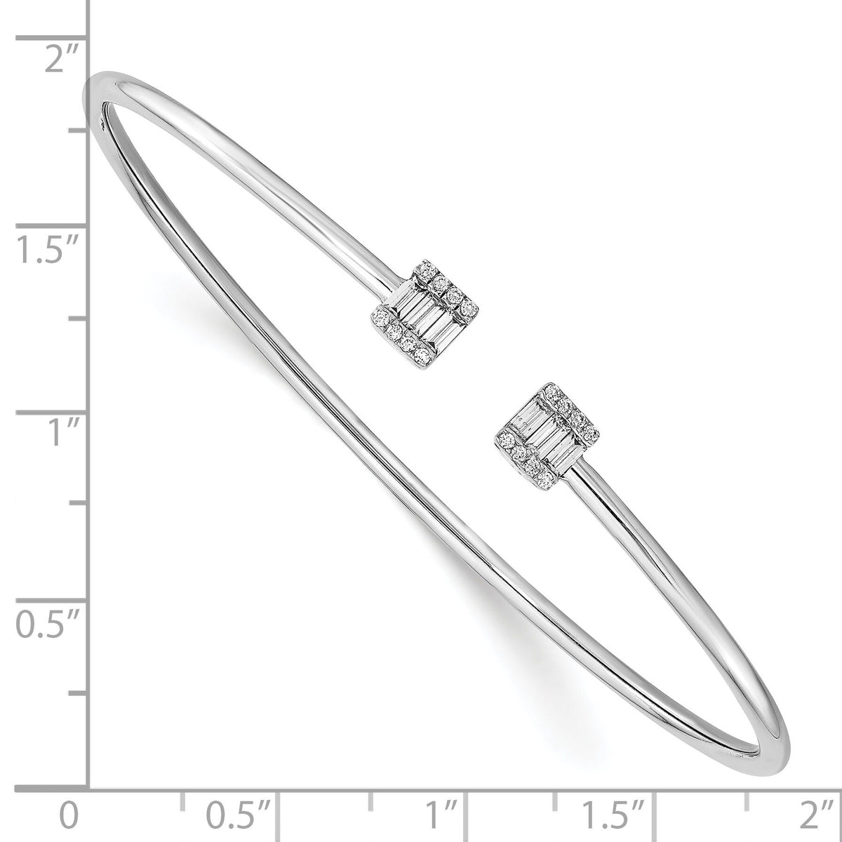 14k White Gold Diamond Cuff Bangle-BM8403-025-WA