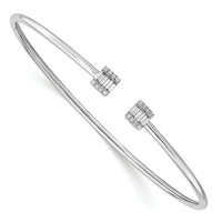 14k White Gold Diamond Cuff Bangle-BM8403-025-WA