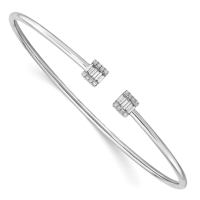 14k White Gold Diamond Cuff Bangle-BM8403-025-WA