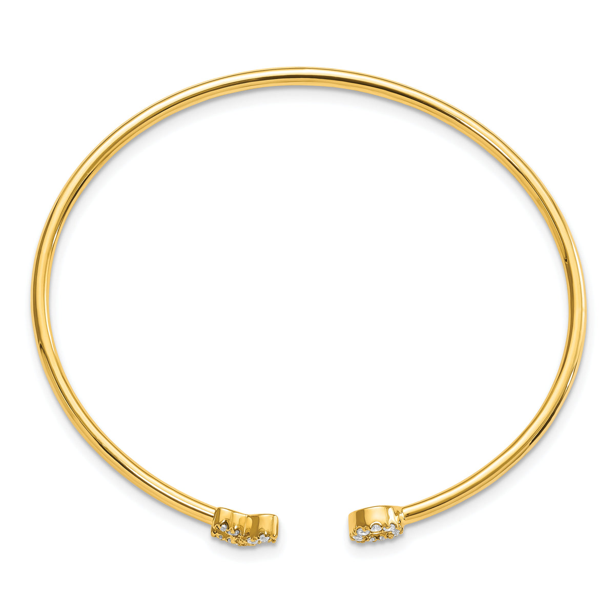 14k Diamond X & O Cuff Bangle-BM8404-020-YA
