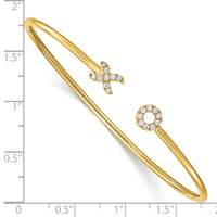 14k Diamond X & O Cuff Bangle-BM8404-020-YA