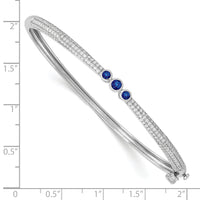 14k White Gold Sapphire and Diamond Bangle-BM8405-SA-085-WA