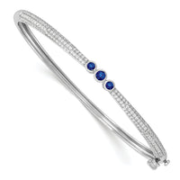 14k White Gold Sapphire and Diamond Bangle-BM8405-SA-085-WA