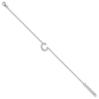 14KW Diamond Sideways Letter C w/ 1in ext. Bracelet-BM9951C-018-WA