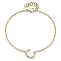 14K Diamond Sideways Letter C w/ 1in ext. Bracelet-BM9951C-018-YA