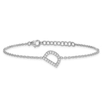 14KW Diamond Sideways Letter D w/ 1in ext. Bracelet-BM9951D-022-WA