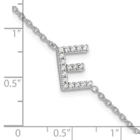 14KW Diamond Sideways Letter E w/ 1in ext. Bracelet-BM9951E-022-WA