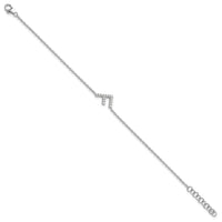14KW Diamond Sideways Letter F w/ 1in ext. Bracelet-BM9951F-017-WA