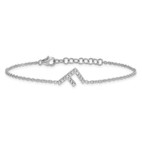 14KW Diamond Sideways Letter F w/ 1in ext. Bracelet-BM9951F-017-WA