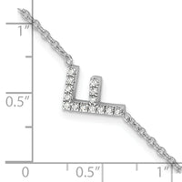 14KW Diamond Sideways Letter F w/ 1in ext. Bracelet-BM9951F-017-WA