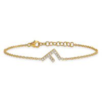 14K Diamond Sideways Letter F w/ 1in ext.Bracelet-BM9951F-017-YA