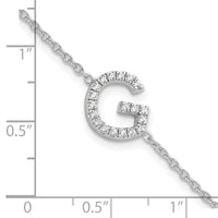 14KW Diamond Sideways Letter G w/ 1in ext. Bracelet-BM9951G-023-WA