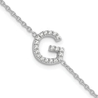 14KW Diamond Sideways Letter G w/ 1in ext. Bracelet-BM9951G-023-WA
