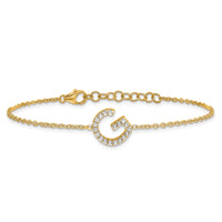 14K Diamond Sideways Letter G w/ 1in ext. Bracelet-BM9951G-023-YA