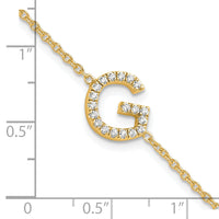 14K Diamond Sideways Letter G w/ 1in ext. Bracelet-BM9951G-023-YA