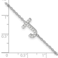 14KW Diamond Sideways Letter J w/ 1in ext. Bracelet-BM9951J-017-WA