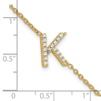 14K Diamond Sideways Letter K w/ 1in ext. Bracelet-BM9951K-019-YA