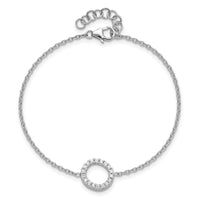14KW Diamond Sideways Letter O w/ 1in ext. Bracelet-BM9951O-022-WA