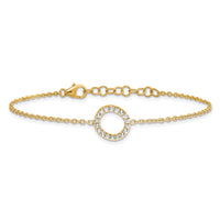 14K Diamond Sideways Letter O w/ 1in ext. Bracelet-BM9951O-022-YA