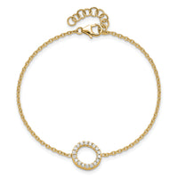 14K Diamond Sideways Letter O w/ 1in ext. Bracelet-BM9951O-022-YA