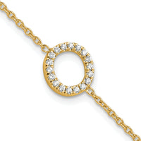 14K Diamond Sideways Letter O w/ 1in ext. Bracelet-BM9951O-022-YA