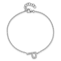 14KW Diamond Sideways Letter P w/ 1in ext. Bracelet-BM9951P-018-WA