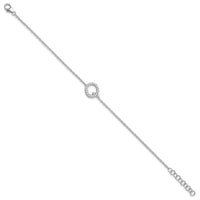 14KW Diamond Sideways Letter Q w/ 1in ext. Bracelet-BM9951Q-024-WA