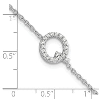 14KW Diamond Sideways Letter Q w/ 1in ext. Bracelet-BM9951Q-024-WA