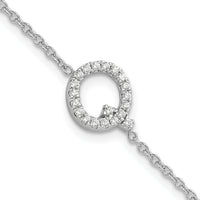 14KW Diamond Sideways Letter Q w/ 1in ext. Bracelet-BM9951Q-024-WA