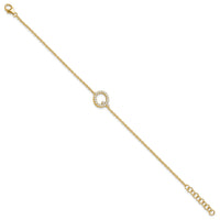 14K Diamond Sideways Letter Q w/ 1in ext. Bracelet-BM9951Q-024-YA