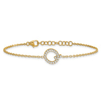 14K Diamond Sideways Letter Q w/ 1in ext. Bracelet-BM9951Q-024-YA