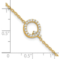 14K Diamond Sideways Letter Q w/ 1in ext. Bracelet-BM9951Q-024-YA
