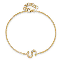 14K Diamond Sideways Letter S w/ 1in ext. Bracelet-BM9951S-017-YA