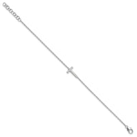 14KW Diamond Sideways Letter T w/ 1in ext. Bracelet-BM9951T-013-WA