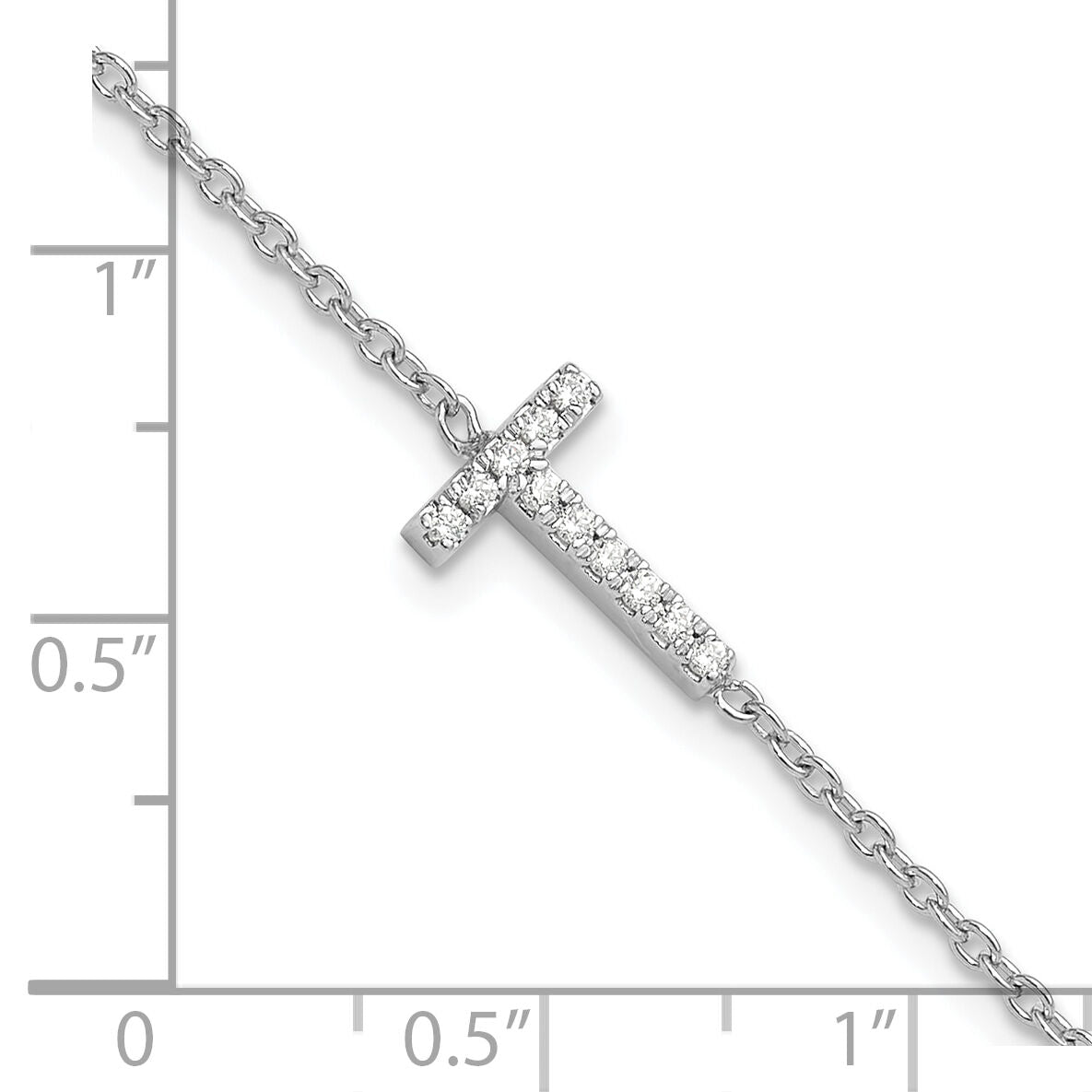 14KW Diamond Sideways Letter T w/ 1in ext. Bracelet-BM9951T-013-WA